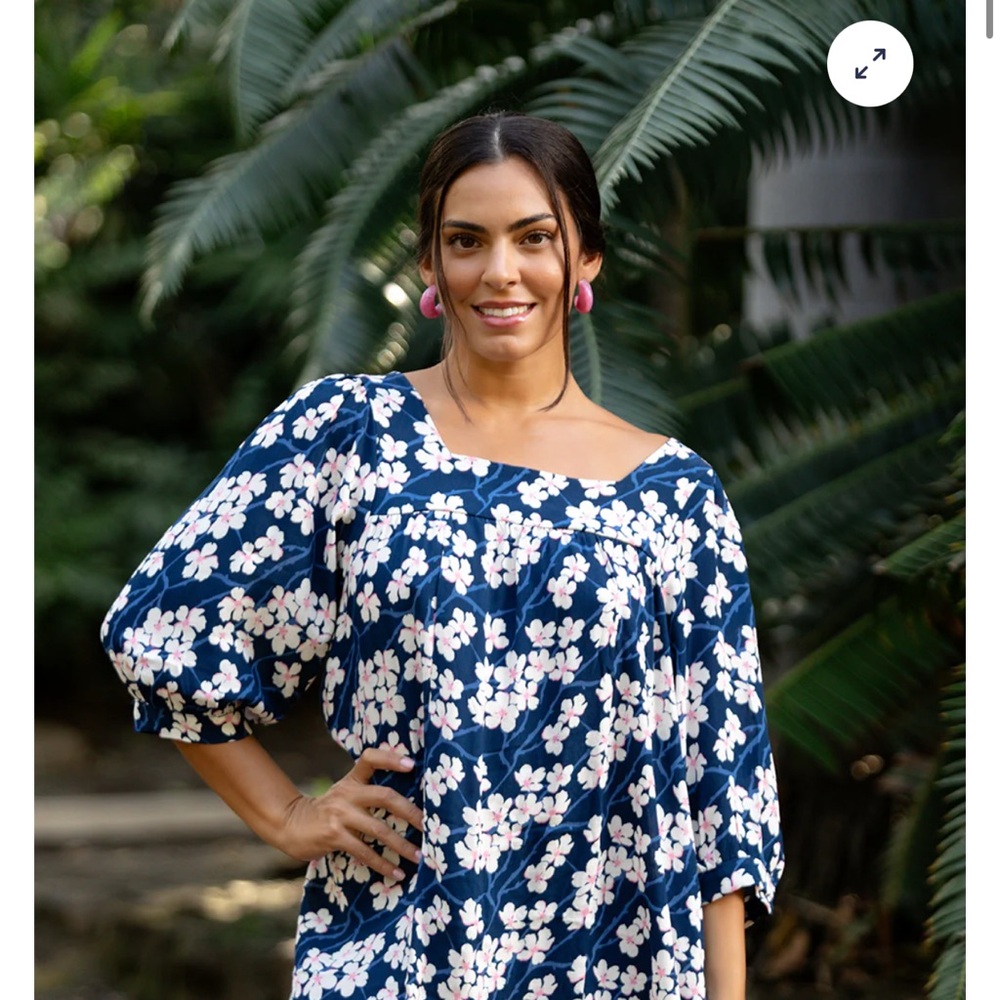 Ava Sky/Fighting Eel Blue Floral Mini Dress